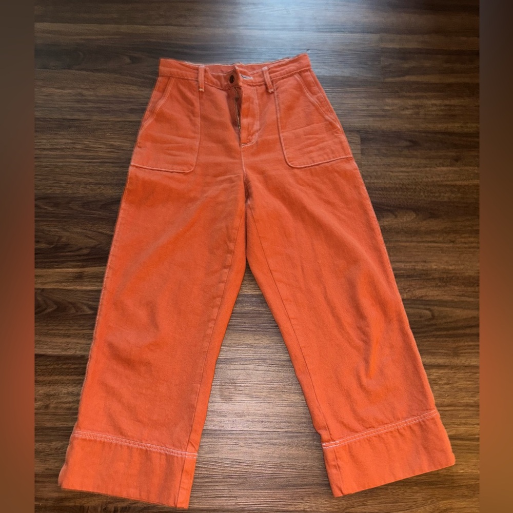 Orange Wide-Leg Pants